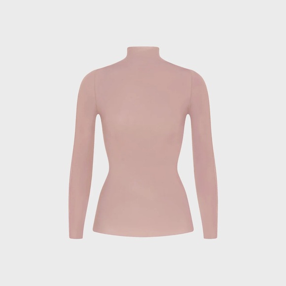 🔥NWT SKIMS x NIKE Weightless Layers Mock Neck Long Sleeve HIMALAYAN (TOP ONLY) - Picture 10 of 11